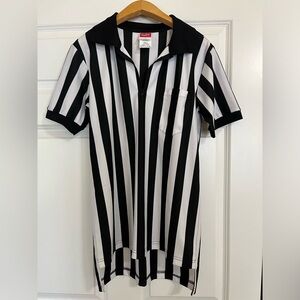 Rawlings Blk/Wht Striped Ref 1/4 Zip Polo